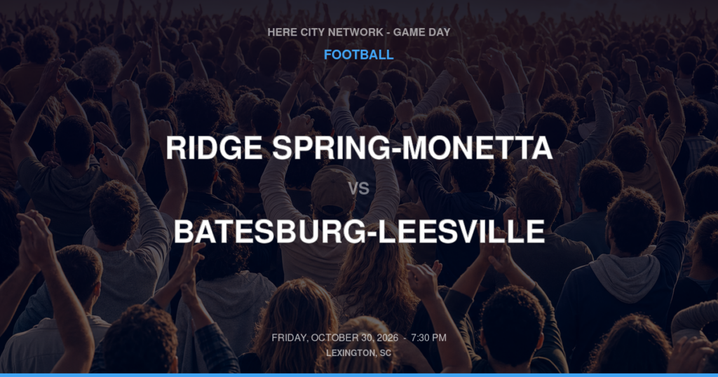 RIDGE SPRING-MONETTA vs BATESBURG-LEESVILLE FOOTBALL game day graphic - Lexington, SC
