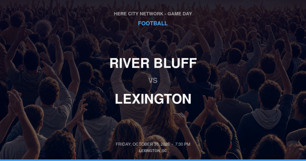RIVER BLUFF vs LEXINGTON FOOTBALL game day graphic - Lexington, SC